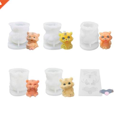 3D Tiger Shape Ice Cube Mold Tray Food Grade Silicone Ice Ba