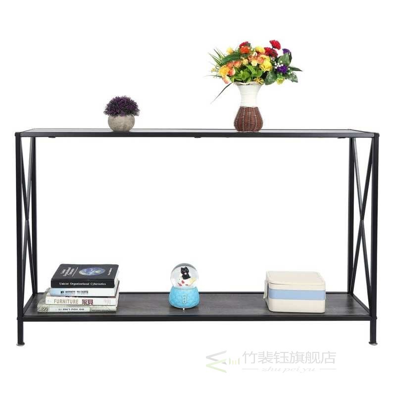 120X23X73.5cm 2 Tier Console Side Table Retro Industrial S