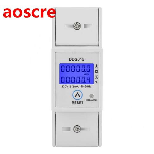 DDS015 Digital LCD Single Phase Energy Meter DIN Rail Mounti