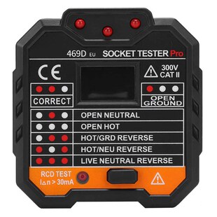 Electric Mains Fault Checker Socket Tester with Digital Disp