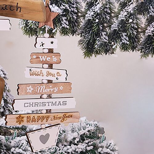 Christmas Decoration Wooden Snowflake Christmas Tree Natural