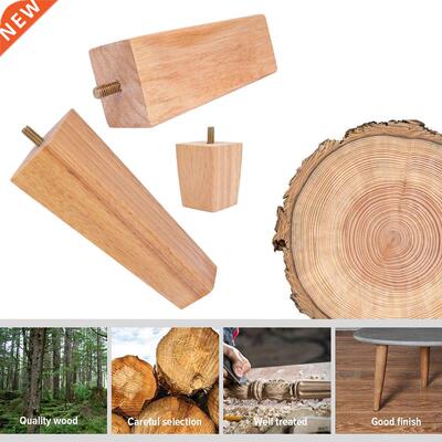 4 Pcs Solid Wood Furniture Legs Inclined Cone Sofa Bed Cabin