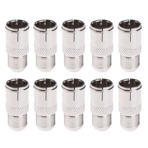 10 Pcs Quick Fit F Connector Male Plug To Female Adapter - P