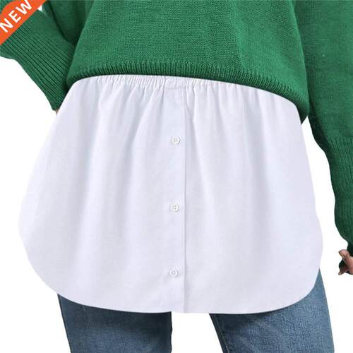 New Style Womens Fake Shirts Hem Underskirts Elastic High Wa