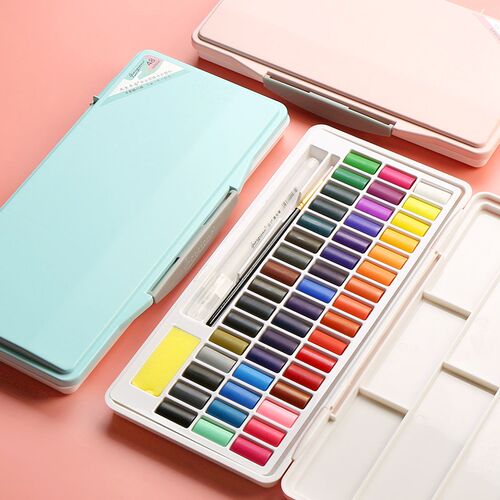 Macarons Watercolor Paint Solid Set 24/36/48 Color Powder Bl
