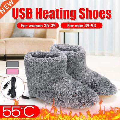 Wnter Electrc Heated Shoes Comfortable Plush Foot Warmer S