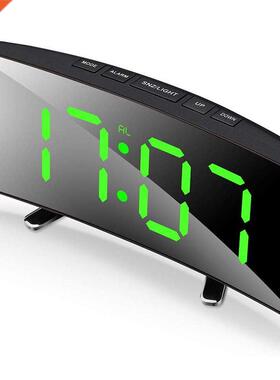 Digital Alarm Clock, 7 Inch Curved Dimmable LED Sn Digital C