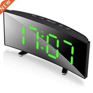 Digital Alarm Clock, 7 Inch Curved Dimmable LED Sn Digital C