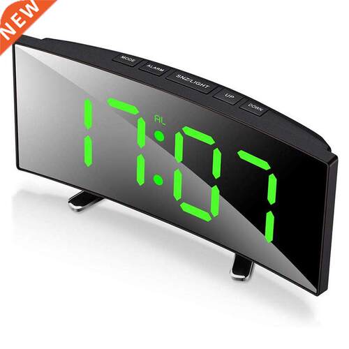 Digital Alarm Clock, 7 Inch Curved Dimmable LED Sn Digital C