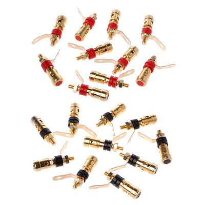 10PCS Brass Speaker Binding Post Spring Loaded Press Subwoof