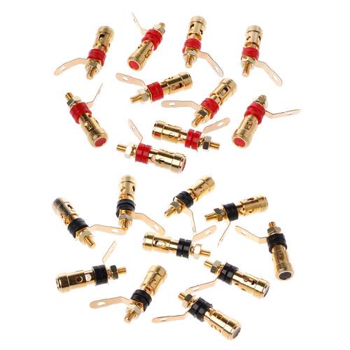 10PCS Brass Speaker Binding Post Spring Loaded Press Subwoof