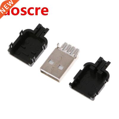 10Sets Type A USB 4 Pin Male Socket Kit Connector Plug Termi