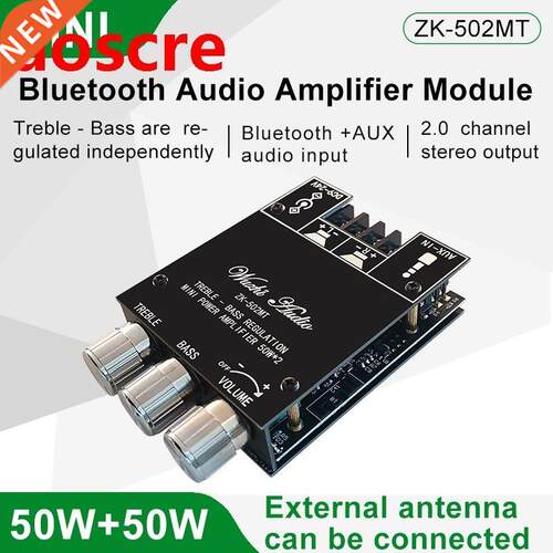 50W+50W Bluetooth 5.0 Subwoofer Audio Digital Power Amp Tone