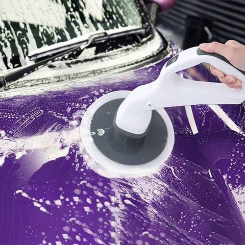 Electric Spin Scrubber-Cordless Floor Scrubber with 4 Replac