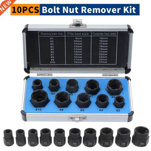 10pcs/Set Nut Stud Remover Locking Wheel Nut Damaged Hexagon