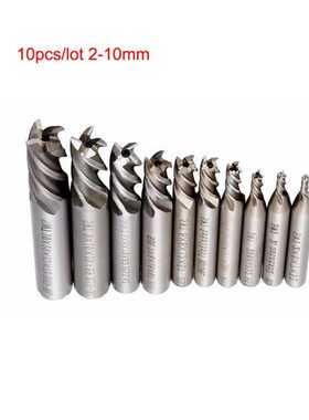 10pcs/lot Carbide End Mill HSS 4 Flutes 2mm-10mm Diameter Mi
