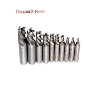 10pcs/lot Carbide End Mill HSS 4 Flutes 2mm-10mm Diameter Mi