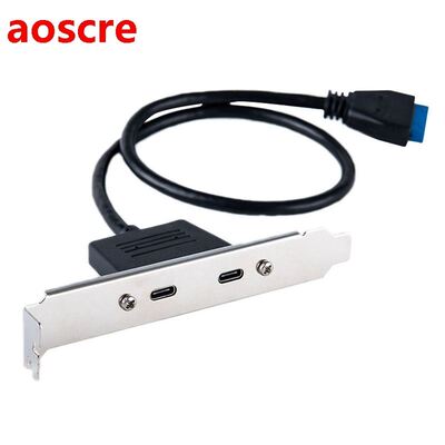 USB C 3.1 Back Panel Expansion Bracket to 20-Pin Header Cabl