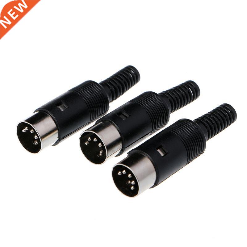 3 Pcs DIN Male Plug Cale Connector 5 Pin with Handle