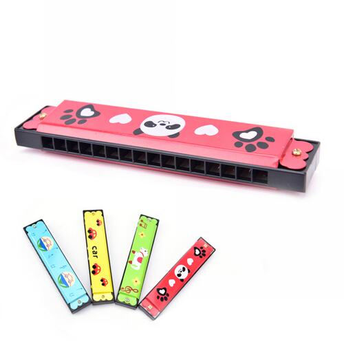 Stainless Steel Music Teaching Tools Wooden 16-hole Harmoni