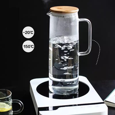 Cold Glass Water Bottle Jar Kettle Transparent Large Capacit