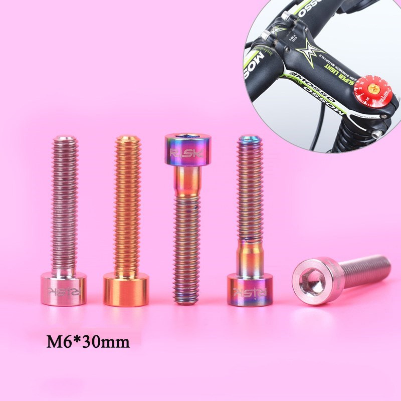 Titanium Ti screw Headset screw RISK 1pcs M6*30mm TC4  Bolt