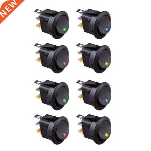 8PCS LED Dot Light 12V Car Auto Boat Round Rocker ON/OFF TOG