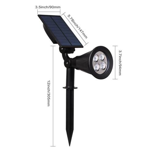 T-SUN 1/2/4 Packs Green Led Solar Lights Solar Spotlight Wat