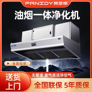 商用油烟净化器一体机饭店厨房大吸力低空排放净化器餐饮抽油烟机