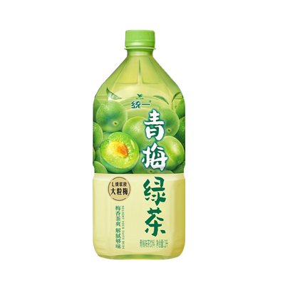 统一青梅绿茶1升*2瓶茶饮料
