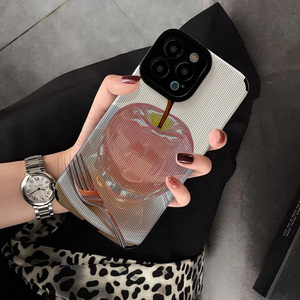 适用OPPO A95 A3 PRO手机壳A57新款A55 A53 A96 A8 A9创意A73 A72 5G版个性全包保护套硅胶软壳粉色水晶苹果