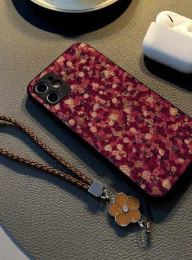 适用vivox100 x90 x80 pro/x70pro+/x60 x50手机壳x30硅胶x27创意皮纹防摔软壳保护套女挂绳新款红色玫瑰花朵