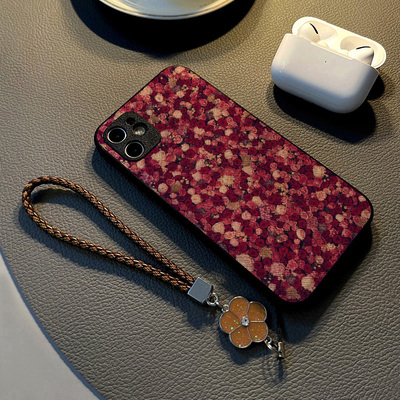 适用vivox100 x90 x80 pro/x70pro+/x60 x50手机壳x30硅胶x27创意皮纹防摔软壳保护套女挂绳新款红色玫瑰花朵