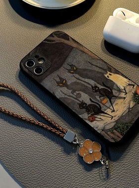 狐狸影子新款适用小米13/12pro/9/17promax 14 15手机壳civi男女mix4硅胶创意12皮革纹防摔保护套男女挂绳