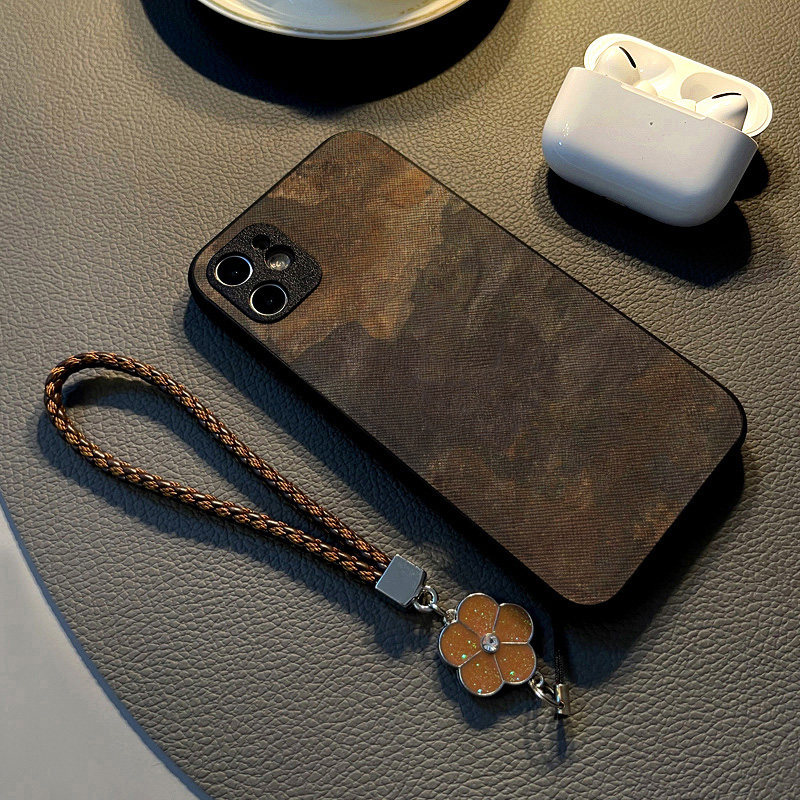 适用vivos20 s30 s18pro/s17e/s12/s10/s19/手机壳s15硅胶s16创意个性皮革纹防摔保护套挂绳新款拼色涂鸦岩石