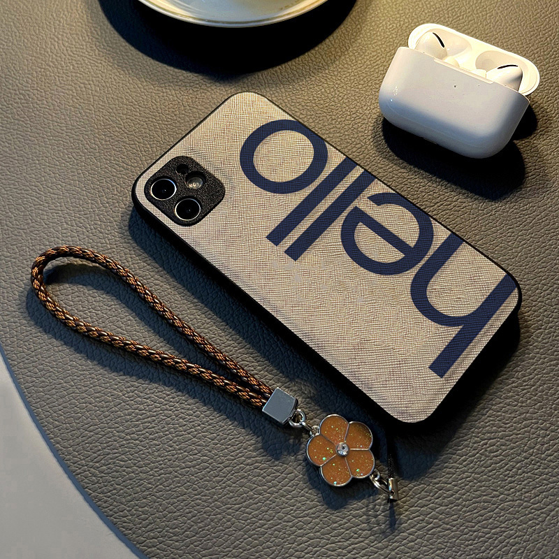 适用vivox100 x90 x80 pro/x70pro+/x60 x50手机壳x30硅胶x27创意皮纹防摔软壳保护套女挂绳新款白底蓝色英文