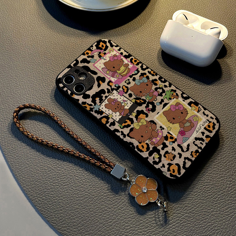 适用小米15 pro 14/12pro/11至尊13 15手机壳硅胶12s创意12x皮革纹防摔保护套少女挂绳潮牌新款豹纹相框猫咪