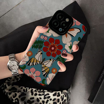 适用oppo reno10手机壳7 6 PRO新款reno5 4se reno9 8pro 7se 5G版个性创意保护套硅胶壳软壳女潮牌花朵蝴蝶