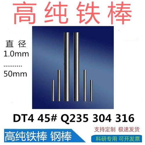 高纯铁棒 磨光铁棒 钢棒 铁圆片 高纯铁片 直径2mm-30mm 科研专用