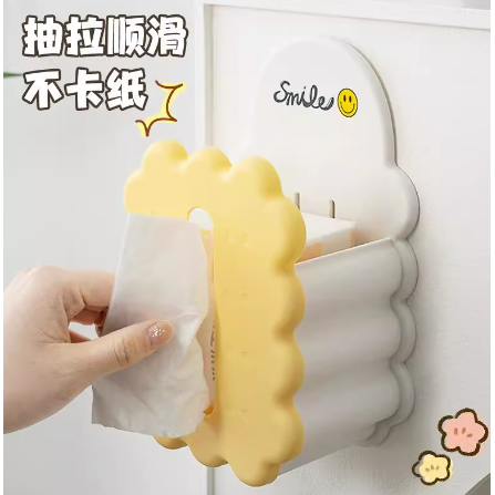 创意饼干造型壁挂式纸巾盒免钉抽纸收纳厨房宿舍卧室家用装饰