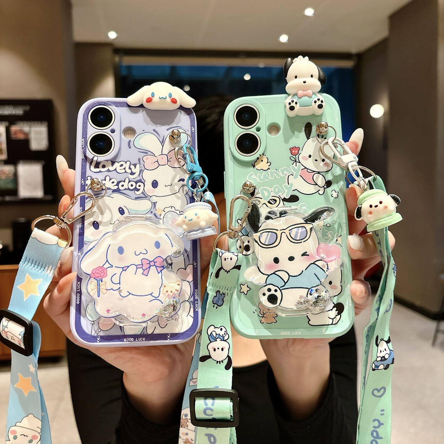 小红书爆款玉桂狗适用于苹果xs手机壳se2女新款iPhone5竖镜子支架5s全包xr斜挎xsmax潮流IPx帕恰狗se软保护套