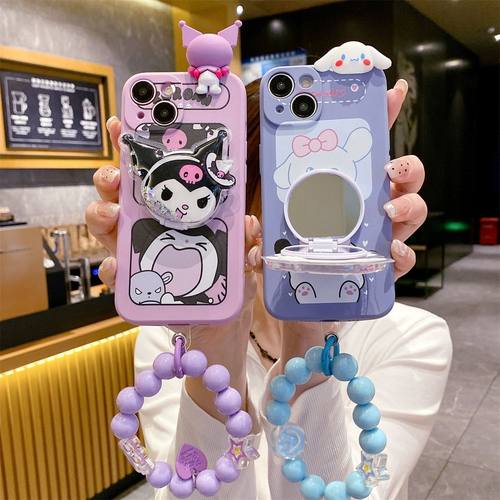 适用于vivoiqoo12手机壳少女新款iqoo12pro大口库洛米iqoo11玉桂狗iqoo11pro带手珠iqoo10防摔镜子支架保护套