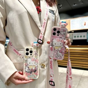 适用于vivonex前指纹手机壳女新款nex后指纹流沙支架nexs斜挎绳nexa全包式nex3防摔nex3s凯蒂猫nex5软保护套