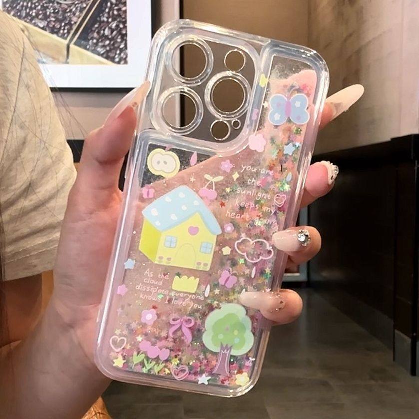 超好看闪粉星沙小树适用于红米note14 13 12手机壳note11 10 8网红新款k80 k70 k60全包小米15 14 13耐脏k50e