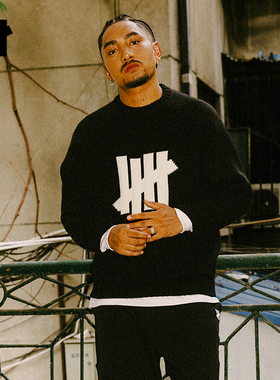 UNDEFEATED五条杠官方秋季新品时尚潮流休闲ICON款经典圆领毛衣