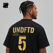 新品 美式 经典 UNDEFEATED五条杠官方春季 5号字母logo简约短袖 T恤
