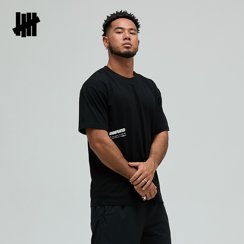 五条杠LOGO美式短袖T恤