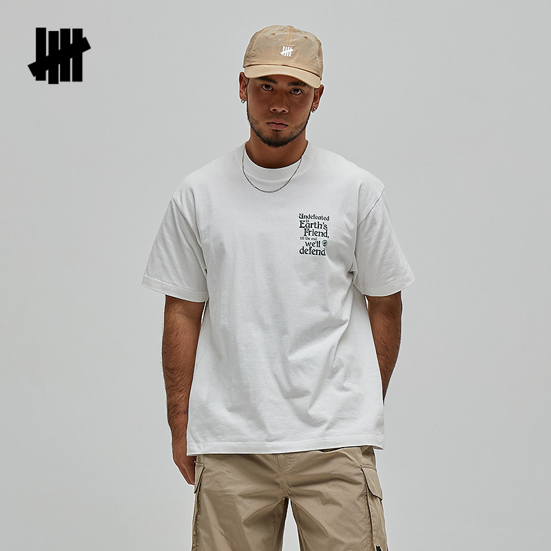 UNDEFEATED五条杠官方夏季美式休闲圆领短袖T恤(环保主题）