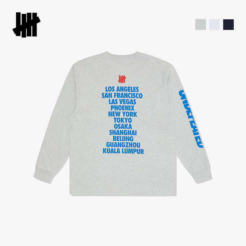 五条杠图案长袖T恤男女同款