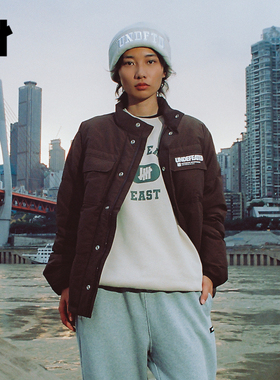 UNDEFEATED五条杠官方秋季新品美式潮流经典立领保暖厚短羽绒服